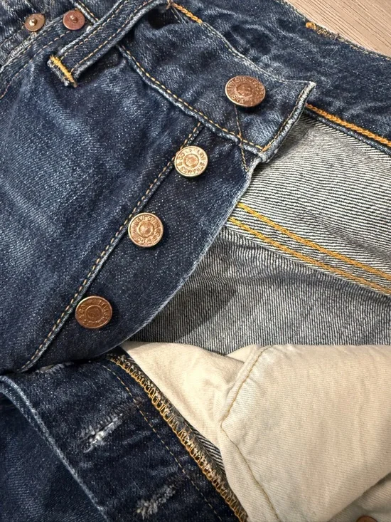 Levi’s 501 XX Men’s Jeans W31 L32 Dark Wash Button Fly Straight Leg Denim - Picture 8 of 12